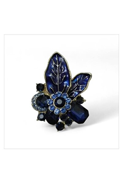 ESJ Kristal Taş Lüks Parlak Çiçek Kadın Broş Ebat: 3,7*4,3 cm
