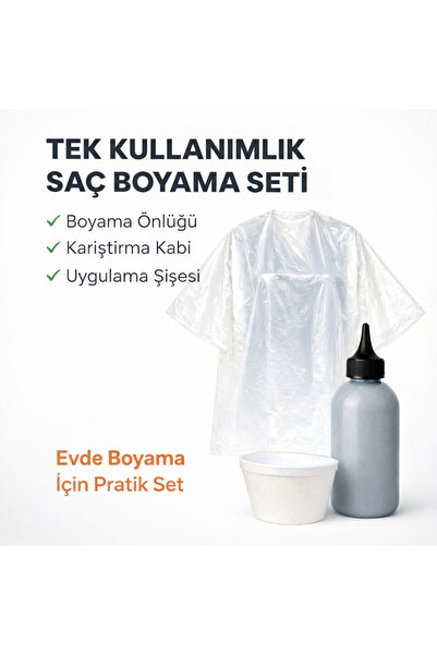 GROVİNG HAİR Tek Kullanımlık Saç Boyama Seti 3 parça Boya Şişesi,Shaker Köpük...