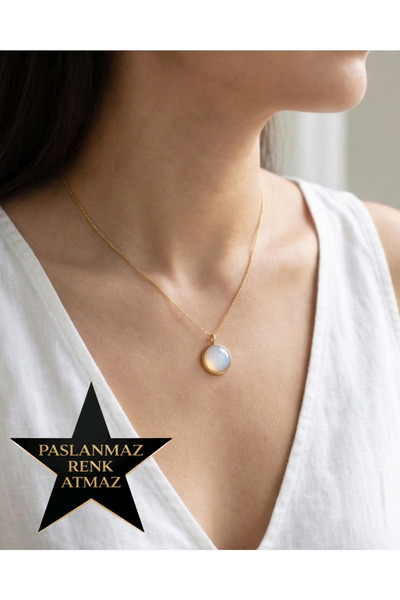 stainless steell قلادة نسائية من الفولاذ المقاوم للصدأ 316 L ذهبية اللون 40+7 سم