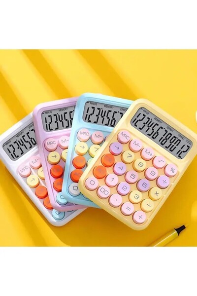lawrenceshop Karışık Renklerde Çok Fonksiyonlu Masaüstü 12 Haneli Hesap Makin...