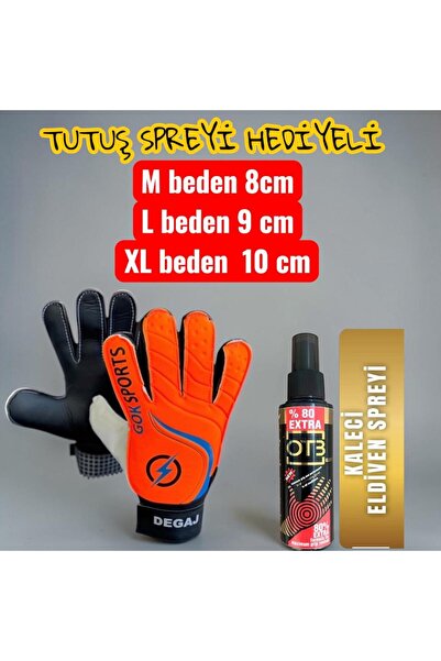 Gök Sports DEGAJ Yetişkin Kaleci Eldiveni Bilek Bandajlı Kaleci Tutuş Eldiven...