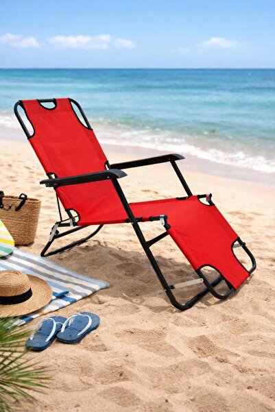 DEKOZUM SUNSET Katlanır Şezlong Plaj Şezlong Portatif Kamp Sandalyesi Ve Bahç...