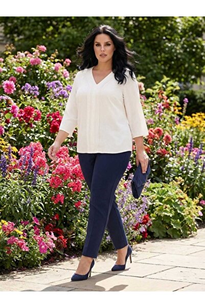 Hanezza Half Sleeve Crepe Blouse