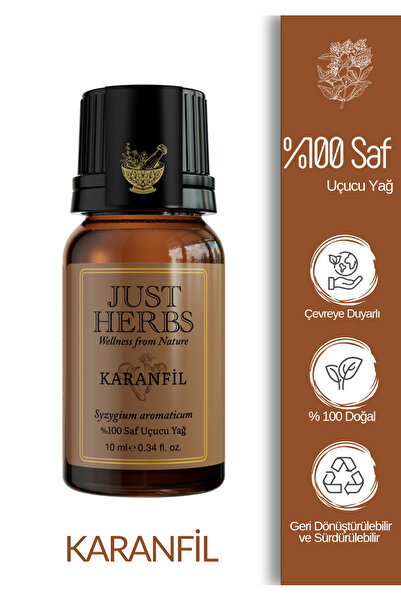 Just Herbs Karanfil Yağı 10 ml %100 Saf Ve Doğal Syzgium Aromaticum Oil
