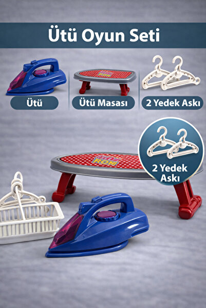 YILDIRIM OYUNCAK Aksesuarlı Oyuncak Ütü Masası Seti 20 cm - 5 Parça Ütü Masas...