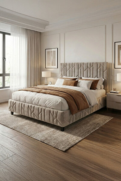 Dienni HESTİA Değiştirilebilir Kumaşlı Demonte Metal Baza+Başlık (Yatak ve Ak...