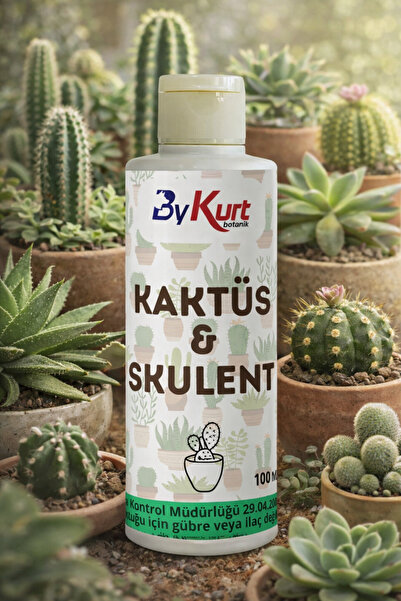 ByKurt Kaktüs & Sukulent Besini 100ML Yavru ve Çiçek Gelişimini Destekleyen O...