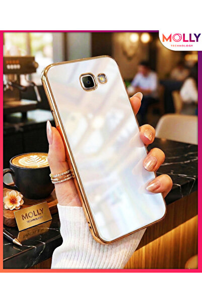 Molly Technology Samsung Galaxy J4 Plus Için Inci Beyazı Kenarları Gold Detay...