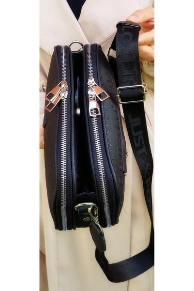 Just Polo Justpolo Women's Black 6 Compartment Shoulder Crossbody Bag