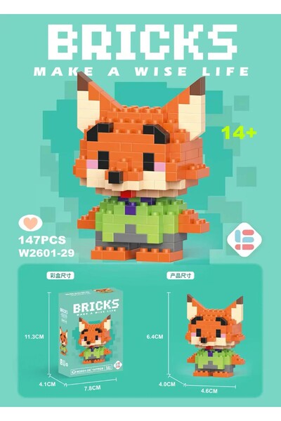 Genel Markalar Bricks Judy Hopps - Nick Wilde Mini Bricks 3D Puzzle / Sevimli...