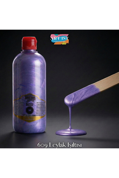 ART IST DAZZLE Metalik Sedefli ve Vernikli Su Bazlı Akrilik Boyalar 500ml | 6...