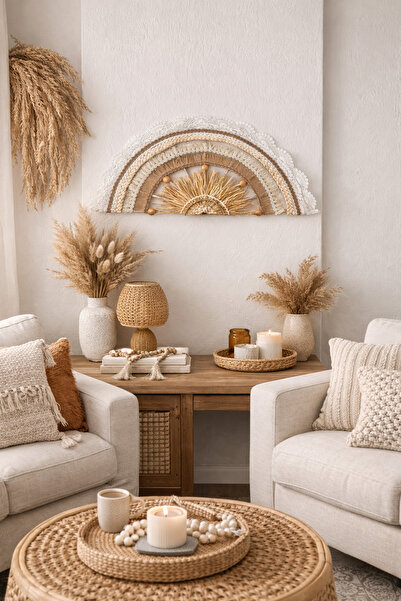 MoonArt Dantel Detaylı Bohem Duvar Dekor Yelpaze