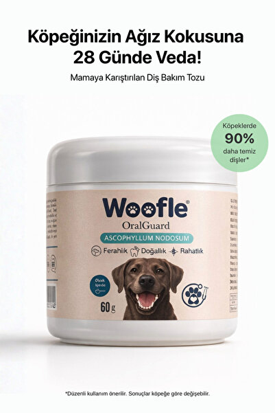 Woofle OralGuard Köpek Ağız Kokusu Giderici Diş Bakım Tozu 60g Veteriner Onay...