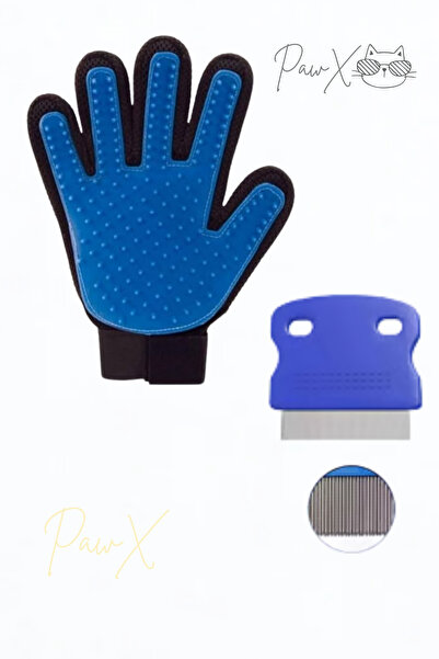 PapyonPet Kedi Köpek Tüy Toplama Tarama ve Yıkama Eldiveni + Bit Pire Tarağı ...