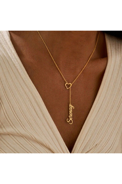 Soleildor 925 ayar Orijinal Gümüş Kişiye Özel Kalpli İsim Gümüş Kolye(isim ya...