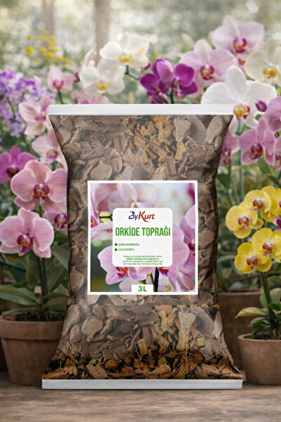 ByKurt Orkide Toprağı - Çam Kabuğu İri Parçalı 3 LT & CocoCips Karışımı Elenm...