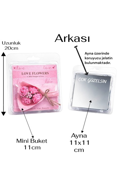exzone Pembe Mini Buket Hot Flowers Gül Kutusu Sevgiliye,Anneye,Arkadaşa hediye Yapay solmayan çiçek
