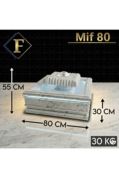 Future Fiberglas Hazır Süs Havuzu(FİBERGLAS ÜRÜNÜ),beyaz Mermer Efekti, 80 X ...