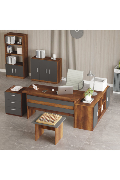 Yurupa Bega ABCDEF Ofis Büro Masa Takımı Barok-Antrasit BEG17-BA