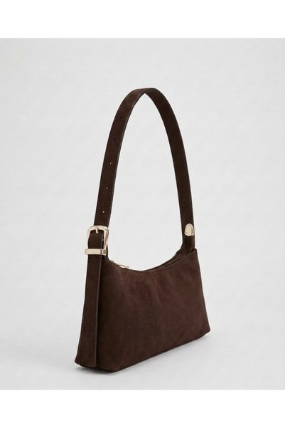 BK Bags & Accessories Suede Women's Baguette Hand and Arm Bag Shoulder Bag
