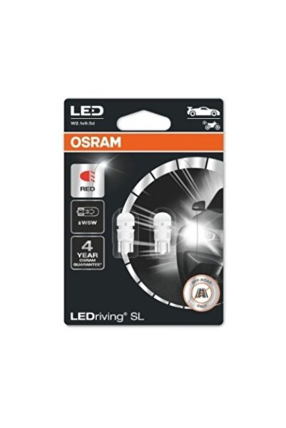 Osram Set de 2 becuri auto LED roșii Osram W5W 12V 5W, roșii, 6000k