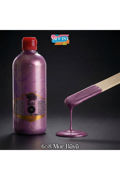 ART IST DAZZLE Metalik Sedefli ve Vernikli Su Bazlı Akrilik Boyalar 500ml | 6...