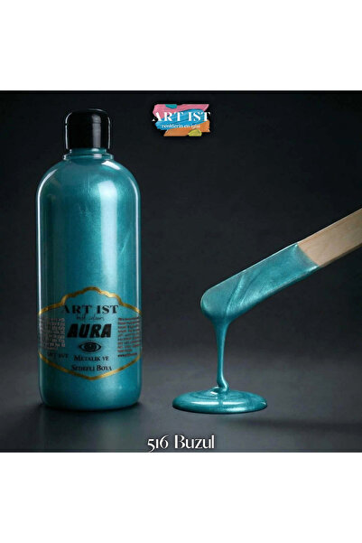 ART IST AURA Sedefli ve Vernikli Metalik Akrilik Boya 500 ml – 516 Buzul | Ah...