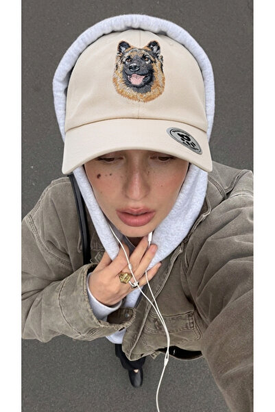 Trampoline German Shepherd Köpek Nakışlı Şapka - Hayvan Figürlü Şapka