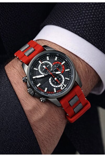 Spectrum Erkek Kol Saati Kırmızı Silikon Kordon Erkek Saat