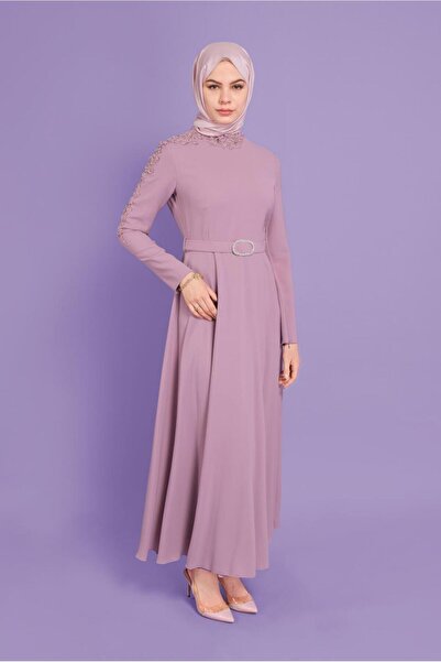 Alvina BONCUK VE TAŞ İŞLEME DETAYLI ELBİSE 40585