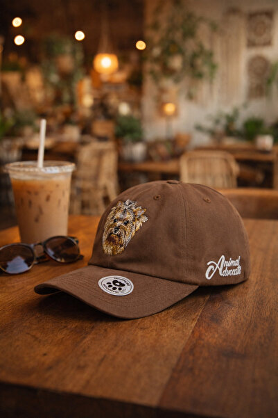 Trampoline Yorkshire Terrier Köpek Nakışlı Şapka - Hayvan Figürlü Şapka