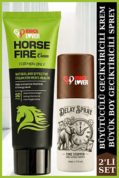 Big Lover Erkek Bakımına Özel Büyütücülü Geciktiricili Krem + Büyük Boy Gecik...
