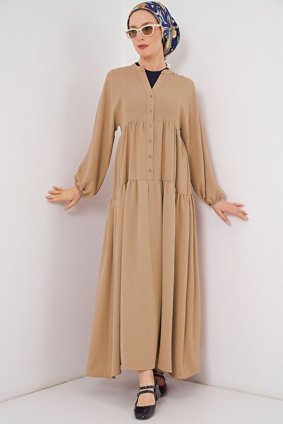 Hiccup Rochie maxi BDART cu decolteu în V și închidere cu nasturi, croială le...