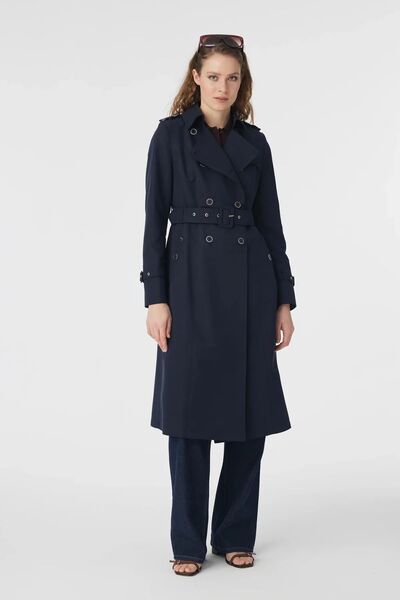 Zühre LESNA TRENÇ Ναυτικό Μπλε Καμπαρντίνα 12528