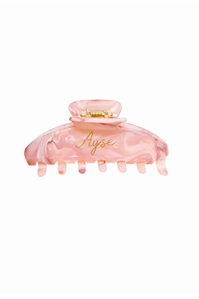 Roberta Lorenz Kişiye Özel İsim Yazılı Gold Kazıtmalı Büyük Boy Mandal Saç To...