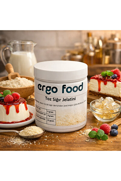 ergo food Toz Jelatin 150 Gr (Sığır Jelatini) 240 Bloom (E441)
