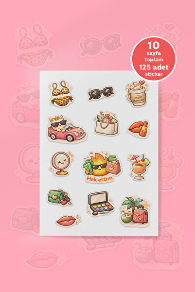 To Design Lab Hot Girl Sticker Seti 3 Set/ 10 Sayfa/125 Adet 11x15 cm | Girly...