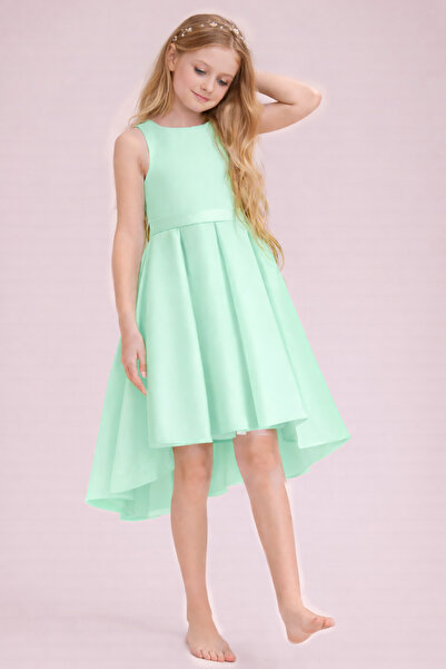 nsmkidslife Mint Green - Κομψό κοντό ασύμμετρο κοριτσίστικο φόρεμα για γενέθλ...