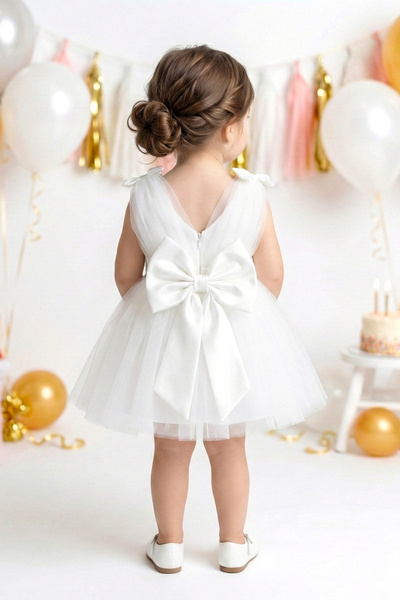 Baby Animals Rođendanska haljina za devojčice, venčanica, balon rukavi, mašna...