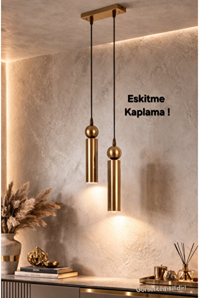 Bozyaka Aydınlatma Sparg 2'li Metal Tavan Sarkıt Eskitme Kaplama Modern Avize...