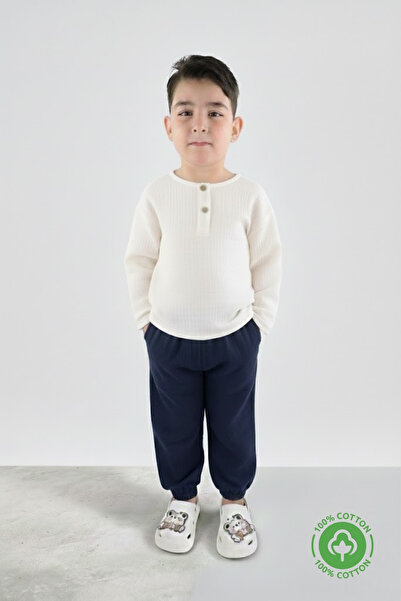 ÇİTİL طقم علوي سفلي من الموسلين بأكمام طويلة للأولاد مكون من قطعتين من عمر 2 ...