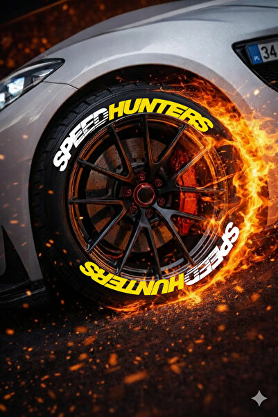 bombtire ملصق حروف سيارات ودراجات نارية باللون الأصفر والأبيض من سبيد هانترز،...