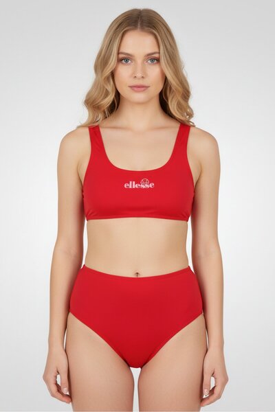 Ellesse Women 2 Pieces Bikini Top And Bottom Swimwear Set, Red
