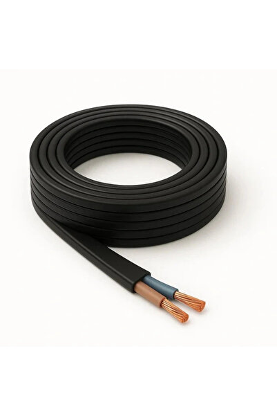 CONANA Elektrik Kablosu Yassı Kablo (2x0,75 TTR Balık Sırtı Tip) (Tam Bakır) ...