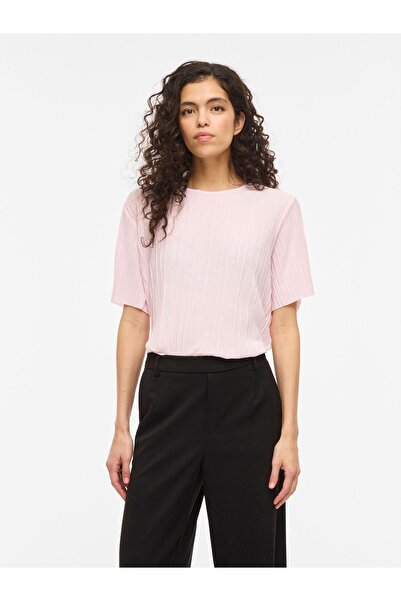 VILA Oberteil mit kurzen Ärmeln VIPLISA Plissierter