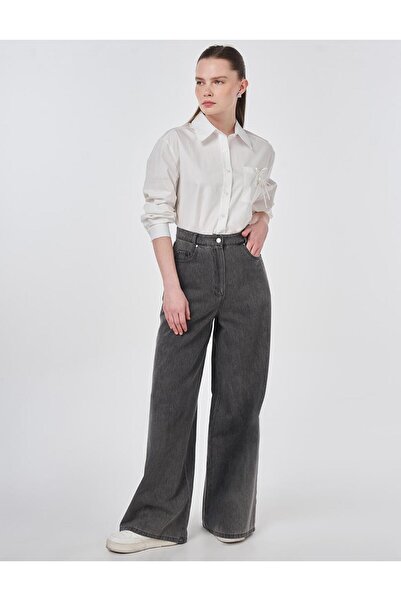 Kayra Wide Leg Denim Trousers Extra Light Super Stone Wash