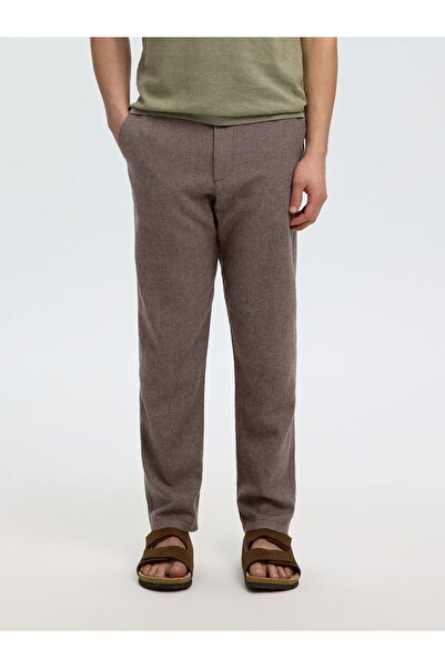 SELECTED Hose Slim Tapered Leinenmix