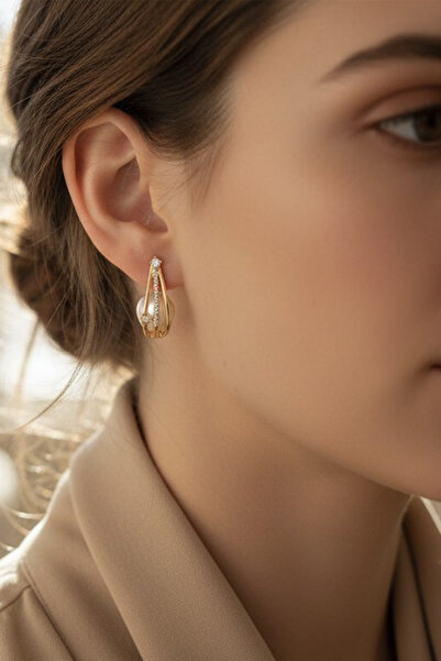 XUPING JEWELRY STİL İNCİSİ/XUPING JEWELRY ELİPS İNCİLİ TAŞLI MODEL KÜPE