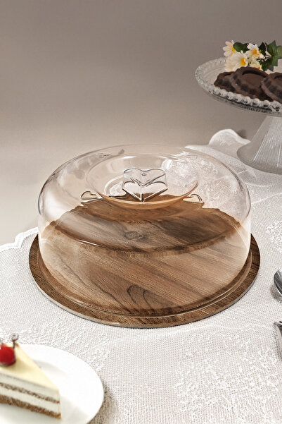 Kitchen Life وعاين كيك بغطاء بلاستيكي مع حامل - وعاء كيك - وعاء تخزين