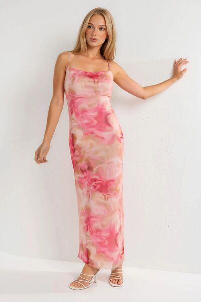 Hiccup Degaje Collar Print Maxi Tulle Dress